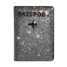 Porta-passaportes MYHOBBY Shiny Strass PU em couro branco