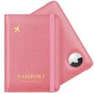 Porta-passaportes Stouchi AirTag Slot RFID em couro rosa