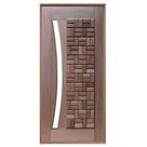 Porta Pivotante Clássica Vidro Em Arco de Madeira Maciça Reto de Cedro Arana Batentes de 14 CM Casmavi - 2.15 (A) X 1.08 (L)