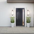 Porta Pivotante de Alumínio 210 X 120cm com Visor 30 Esquadrias Bergamo Abertura Direita