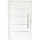 Porta Pivotante de Alumínio Branco Com Puxador e Friso Linha 25