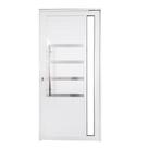 Porta Pivotante de Alumínio Branco Com Puxador, Friso e Visor Linha Roma Porta Pivotante de Alumínio Branco Com Puxador, Friso e Visor Linha Roma