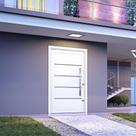 Porta Pivotante de Aluminio com Friso Puxador de 1 Metro 225x130 Lucasa Aluminio Abertura Direita