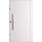 Porta Pivotante de Alumínio Lambril 2,20 X 1,00 Com Puxador 80cm e Kit Fechadura Esquerda Cor Branco