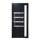 Porta Pivotante de Alumínio Preto Com Puxador, Friso e Visor Linha Roma Porta Pivotante de Alumínio Preto Com Puxador, Friso e Visor Linha Roma