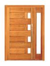 Porta Pivotante Jundiaí com Visor Lateral - Madeira Maciça - Angelim
