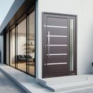Porta Pivotante Lambril Miraggio com Puxador Elite 240cmx130cm Abertura Esquerda