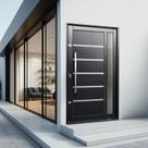 Porta Pivotante Lambril Miraggio com Puxador Elite 240cmx130cm Abertura Esquerda