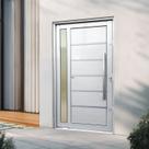 Porta Pivotante Lambril Miraggio com Puxador Elite 240cmx150cm Abertura Esquerda