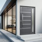 Porta Pivotante Lambril Miraggio com Puxador Elite 240x130 Abertura Direita
