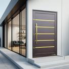 Porta Pivotante Lambril Premium com Puxador Elite 216x130cm Abertura Esquerda