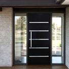 Porta Pivotante Solara Alumínio Puxador Barra Chata 210 X 110 Abertura Esquerda