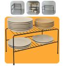 Porta Prato Duplo Organizador De Armário Prateleira Rack Aramado Multiuso Prático Resistente Preto