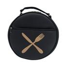 Porta Pratos Personalizado para 4 pratos Talheres Preto - Coutre Bolsas