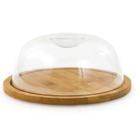 Porta Queijo Bambu com Tampa Acrílico 19 cm