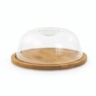 Porta Queijo com Tampa Ecokitchen Bambu e Acrílico 19x19 cm - Mimo Style - BM1502