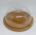 Porta Queijo E Frios Queijeira Em Bambu E Poliestireno 19cm - Ecokitchen