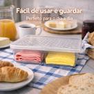 Porta Queijo e Presunto Acrílico com Tampa Decorada Elegância e Funcionalidade na Geladeira