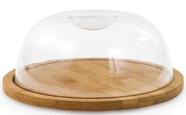 Porta Queijo em Bambu Tampa Acrilico 19x8 cm Ecokitchen Mimo