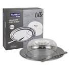 Porta Queijo Inox Com Tampa Acrilico Queijeira Bandeja Queijo Minas Redondo Fratelli Linha Lille Com Faca 3 Peças Porta Queijo Inox Com Tampa Acrilico Queijeira Bandeja Queijo Minas Redondo Fratelli Linha Lille Com Faca 3 Peças
