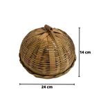 Porta Queijo Queijeira Artesanal Rustico Bambu Palha Verniz 14x24x24