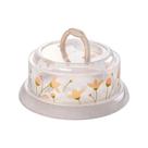 Porta Queijo Queijeira de Plástico Redonda Plasutil Flores