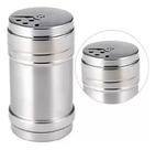 Porta Queijo Ralado/Tempeiros Aço Inox Ø6,3x10,5cm Tampa Regulável Grande.