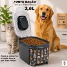 Porta Ração Pet Vedação Hermética 3,6 Litros Dosador Prático Organizador Conservação Frescor Porta Ração Pet Vedação Hermética 3,6 Litros Dosador Prático Organizador Conservação Frescor