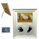 Porta Retrato Bebê Baby Com Carimbo Pezinho E Maozinha 10x15cm