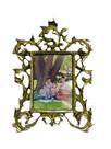 Porta Retrato Bronze Floral Decoração Presente Família 12x9