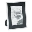 Porta retrato de aluminium natural- fundo preto - 9 x 13 cm