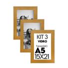 Porta retrato de Vidro 15x21 Kit com 3 Molduras Para Foto para uso na Vertical e Horizontal