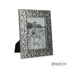 Porta-Retrato Decorativo com Textura Prata 13x18cm