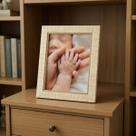 Porta Retrato Decorativo Luxo Mart MDF Madeira Bege 15x20