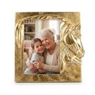 Porta Retrato Dourado Poliresina Cavalo e Potro Decorativo