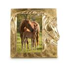 Porta Retrato Poliresina Cavalo e Potro Dourado