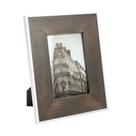 Porta Retrato Preto 10x15cm de Vidro e Madeira Decorativo para Parede ou Mesa