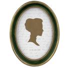 Porta-retratos AELS Vintage 13x18 cm verde oval com acabamento dourado