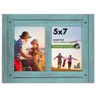 Porta-retratos Americanflat Hinged 5x7 Double Turquesa Azul