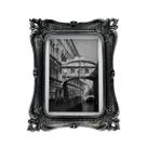 Porta-retratos CISOO Vintage 13x18cm/5x7 polegadas de resina preta/prata