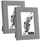 Porta-retratos CORE ART Rustic Grey Wood 4x6, conjunto de 2