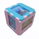Porta Retratos Cubo 6 Fotos Quadro Montar Quebra Cabeça - azul e rosa