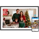 Porta-retratos Digital WiFi de 15,6 polegadas com Tela Touch IPS FHD 1920x1080, Envie Fotos ou Vídeos via App ou Email, Armazenamento de 32GB, Suporta Pendrive/Cartão SD para Expansão, Rotação Automática, Para Fixar na Parede