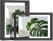 Porta-retratos Egofine 5x7 Floating Frame, conjunto de 2 molduras pretas desbotadas