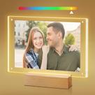 Porta-retratos em acrílico LED 5x7 que muda de cor