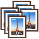 Porta-retratos FIXSMITH 8x10 Brown Wood-grain, pacote com 6 unidades com acrílico Porta-retratos FIXSMITH 8x10 Brown Wood-grain, pacote com 6 unidades com acrílico