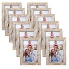 Porta-retratos Giftgarden Distressed Beige White 4x6, conjunto de 12