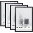 Porta-retratos HEART ART 16x24 cm, madeira preta, pacote com 4