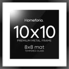 Porta-retratos Homeforia 10x10 Black Metal com vidro temperado