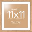 Porta-retratos Homeforia Wood Natural Oak 11x11 com tapete 9x9
